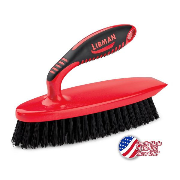Libman Commercial Iron Handle Scrub Brush Red, 6PK 525